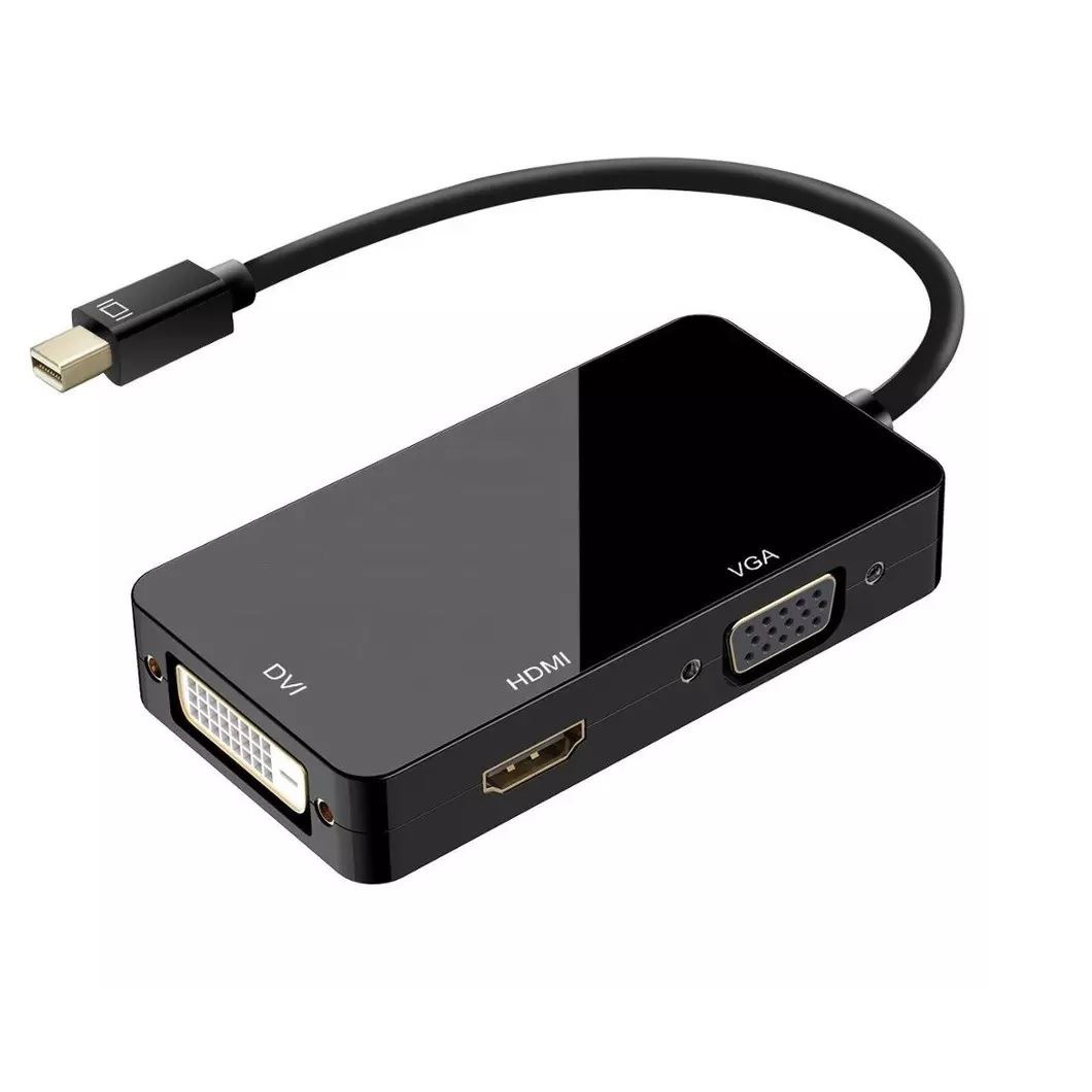 Convertidor 3 en 1 Thunderbolt Mini Displayport a Hdmi Vga Dvi